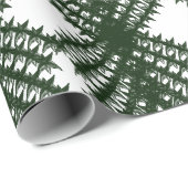 Custom Forest Green Pine Tree Abstract Pattern ラッピングペーパー (ロールコーナー)