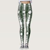Custom Forest Green Pine Tree Abstract Pattern レギンス (正面)