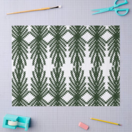 Custom Forest Green Pine Tree Abstract Pattern 薄葉紙 (クラフト)