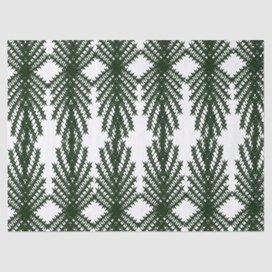 Custom Forest Green Pine Tree Abstract Pattern 薄葉紙 (正面)
