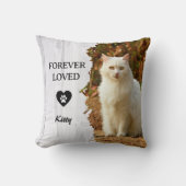 Custom Forever Loved Cat Photo Throw Pillow クッション (正面)
