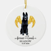 Custom Forever Loved Dog Memorial セラミックオーナメント (正面)
