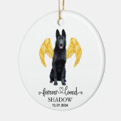 Custom Forever Loved Dog Memorial セラミックオーナメント (左)