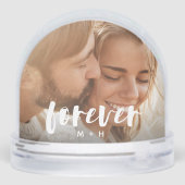 Custom Forever Photo Snow Globe with Initials (裏面)