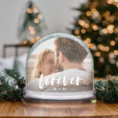 Custom Forever Photo Snow Globe with Initials