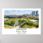 Custom Fort Wayne Wall Art, Indiana Poster ポスター (正面)