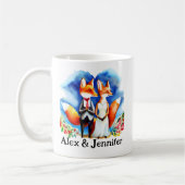 Custom Fox Couple Names Personalized コーヒーマグカップ (左)