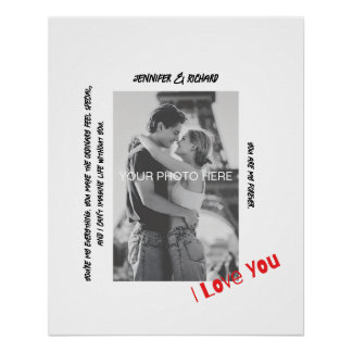 Custom Framed Couple Print Glossy Poster ポスター