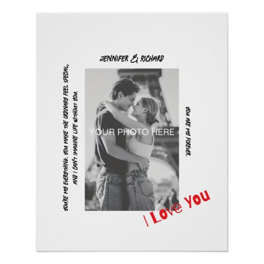 Custom Framed Couple Print Glossy Poster ポスター (正面)