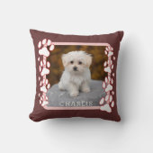 Custom Framed Pet Photo and Name Throw Pillow クッション (正面)