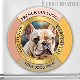 Custom French Bulldog Gold Frame Photo Magnet マグネット