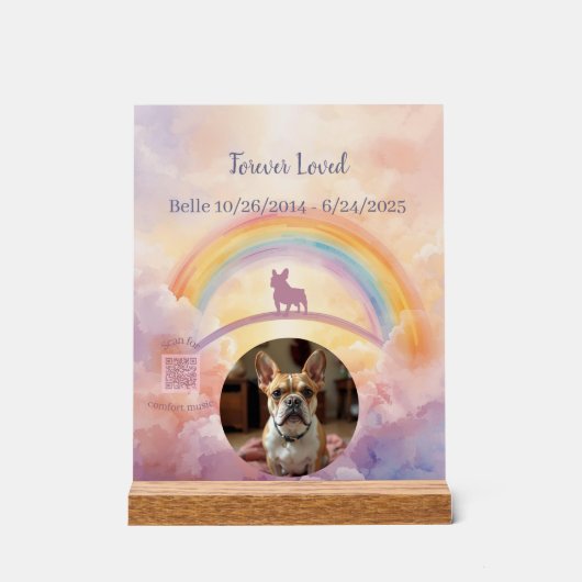 Custom French Bulldog Memorial Acrylic Sign アクリルサイン (正面)