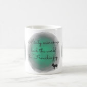 Custom French Bulldog Mug in Mint Green Watercolor コーヒーマグカップ (中央)