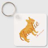 Custom French Bulldog Pastel Orange Frenchie キーホルダー (正面)