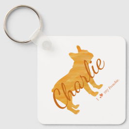 Custom French Bulldog Pastel Orange Frenchie キーホルダー