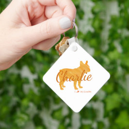 Custom French Bulldog Pastel Orange Frenchie キーホルダー