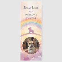 Custom French Bulldog Rainbow Memorial Bookmark
