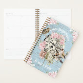 Custom French Ephemera artwork Birds flowers blue プランナー手帳 (ディスプレー)