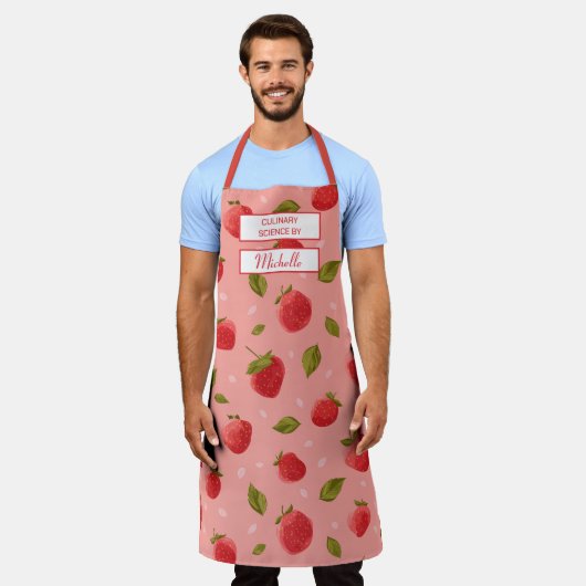 Custom Fruit Apron – Culinary Science by [Name] エプロン (着用した状態)
