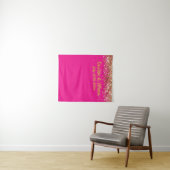 Custom Fuchsia & Gold Glitter Wedding Photo Booth タペストリー (インサイチュ(横))