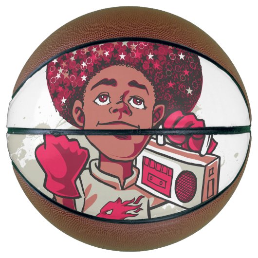 Custom Fullsize Basketball – YOUTH Power Afro  バスケットボール (正面)