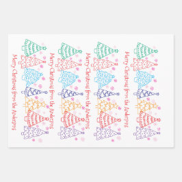 Custom Fun Christmas Doodle Whimsical ラッピングペーパーシート