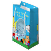Custom Fun Cute Animals Birthday スモールペーパーバッグ (正面アングル)
