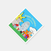 Custom Fun Cute Animals Birthday Party スタンダードカクテルナプキン (角)