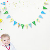 Custom Fun Cute Animals Birthday Party  バンティングフラッグ