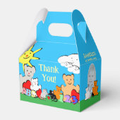 Custom Fun Cute Animals Birthday Party フェイバーボックス (正面サイド)