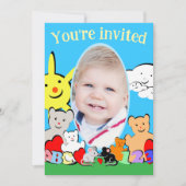 Custom Fun Cute Animals Birthday Party Invitation 招待状 (正面)