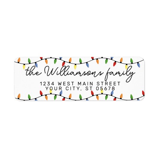 Custom Fun Festive Party String Lights Pattern ラベル (正面)