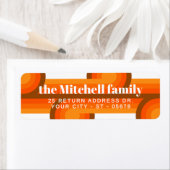 Custom Fun Retro Abstract Waves Art Pattern ラベル (インサイチュ)