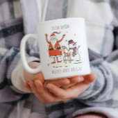 Custom Fun Santa Snowman Reindeer Christmas Hygge  ツートーンマグカップ