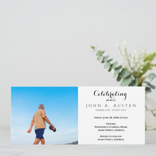 Custom Funeral Invitation Card - Flat Card (スタンド正面)
