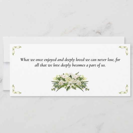 Custom Funeral Invitation Card - Flat Card (裏面)