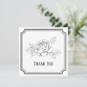 Custom Funeral Thank You Card with Rose Flower サンキューカード (スタンド正面)