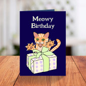 Custom Funny Birthday Cat Cartoon カード