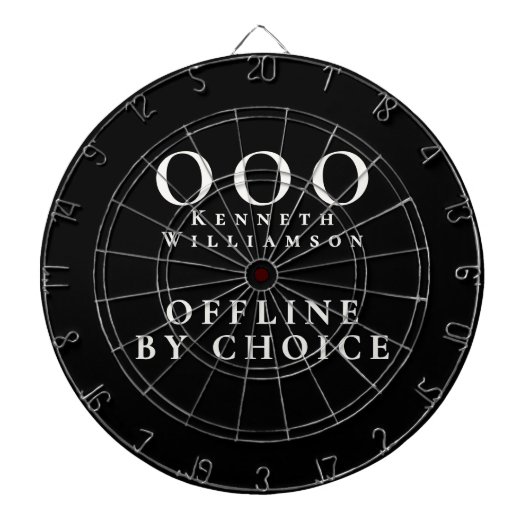 Custom Funny Black White OOO Minimalist Simple Men ダーツボード (正面)