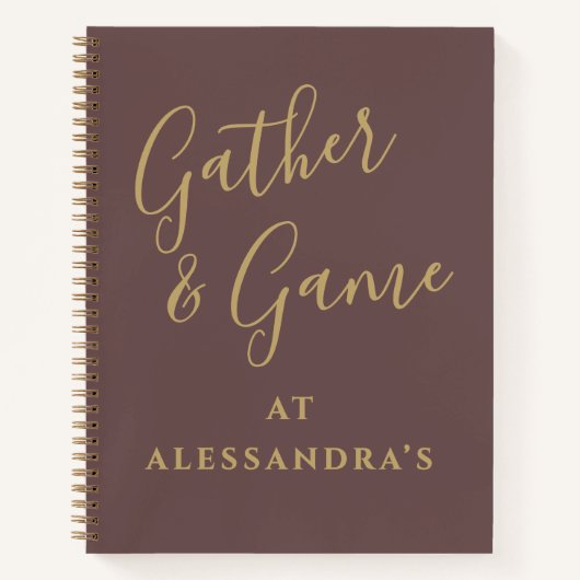 Custom Funny Brown Gold Minimalist Score Tracker  ノートブック (正面)