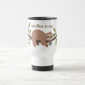 Custom Funny Cartoon Sloth Travel Mug トラベルマグ (中央)