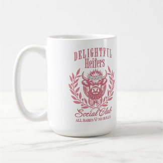 Custom Funny Cow Gift For Her, Heifer Social Club コーヒーマグカップ