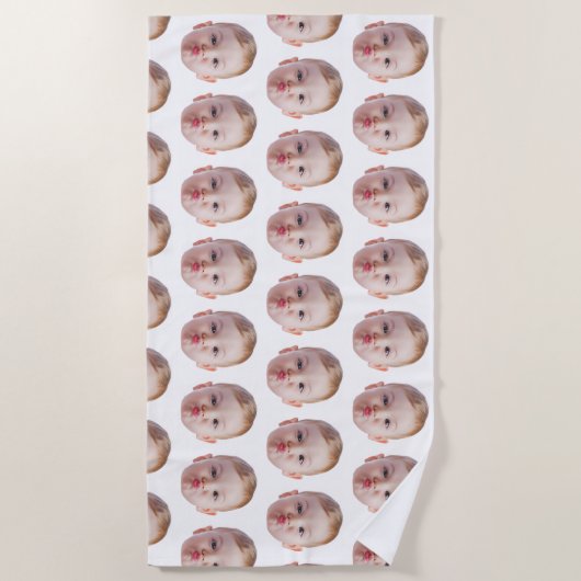 Custom Funny Face  Personalized Photo Gift ビーチタオル (正面)