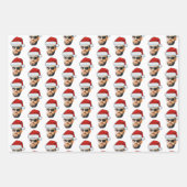 Custom Funny Face Santa Hat Photo Christmas Gift ラッピングペーパーシート (正面3)