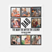 Custom Funny Fathers day Dad gift 8 Photo Collage フリースブランケット (正面)