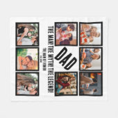 Custom Funny Fathers day Dad gift 8 Photo Collage フリースブランケット (正面(横))