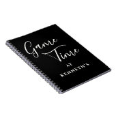 Custom Funny Minimalist Black White Game Time Men  ノートブック (右側)