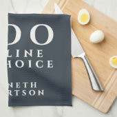 Custom Funny Minimalist OOO Navy Blue White Men キッチンタオル (四つ折り)