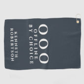 Custom Funny Minimalist OOO Navy Blue White Men ゴルフタオル (横)