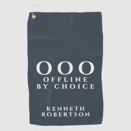 Custom Funny Minimalist OOO Navy Blue White Men ゴルフタオル